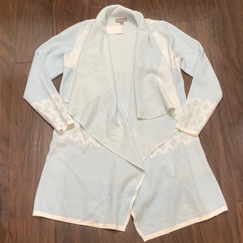 Evolution by Cyrus Light Blue Open Front Thick Cardigan